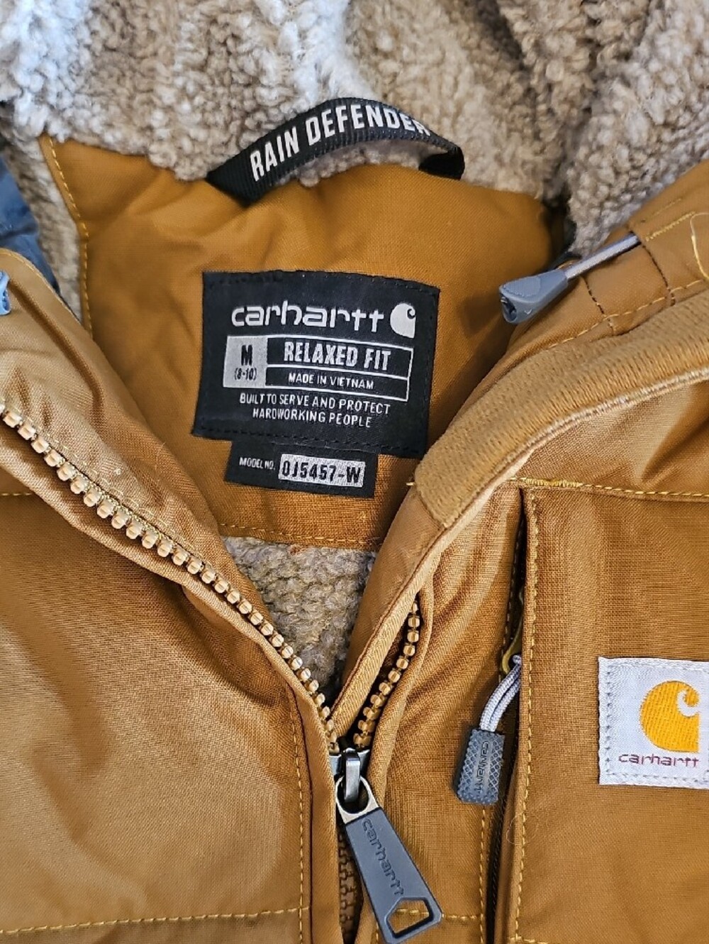Carhartt Women’s Carhartt Brown Hooded Puffer Jacket - Picture 2 of 8